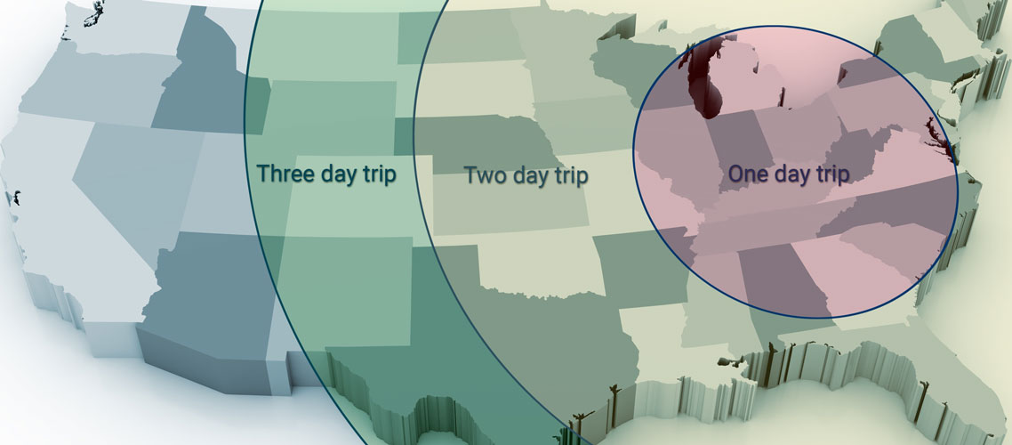 logistics distance map